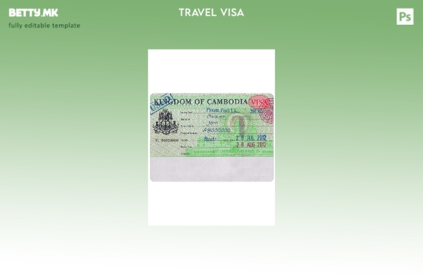 Шаблон за виза за Камбоџа во модерен стил